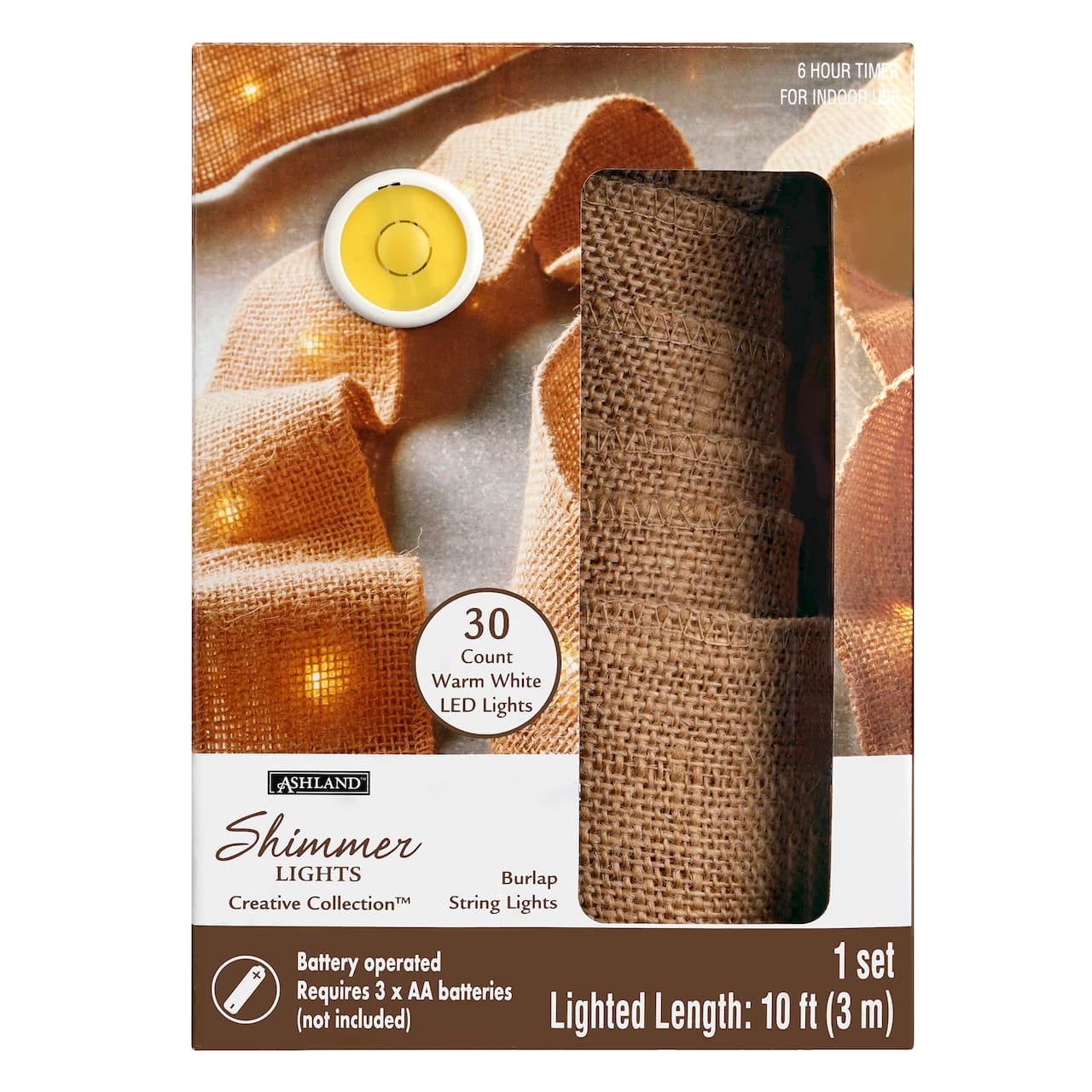 LED Burlap String Lights Creative Collection&#x2122; by Ashland&#x2122;